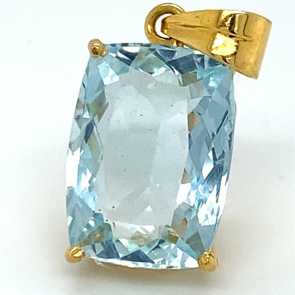 Certified Aquamarine 10.83ct Solid 18K Pendant - Picture 6 of 7